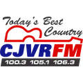 CJVR-FM 105.1 Melfort, 100.3 Humboldt, 106.3 Waskesiu, SK Radio Logo
