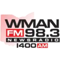 WMAN AM 1400 FM 98.3 Radio Logo
