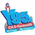 CJLS-FM "Y95"  95.5 Yarmouth, 93.5 Digby,  96.3 Shelburne, NS Radio Logo