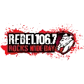 Rebel FM 106.7 Rocks Wide Bay Radio Logo