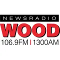 WOOD-AM WOOD-FM WOOD- Grand Rapids, MI, USA News-Talk AM 1300 FM 106.9 Radio Logo